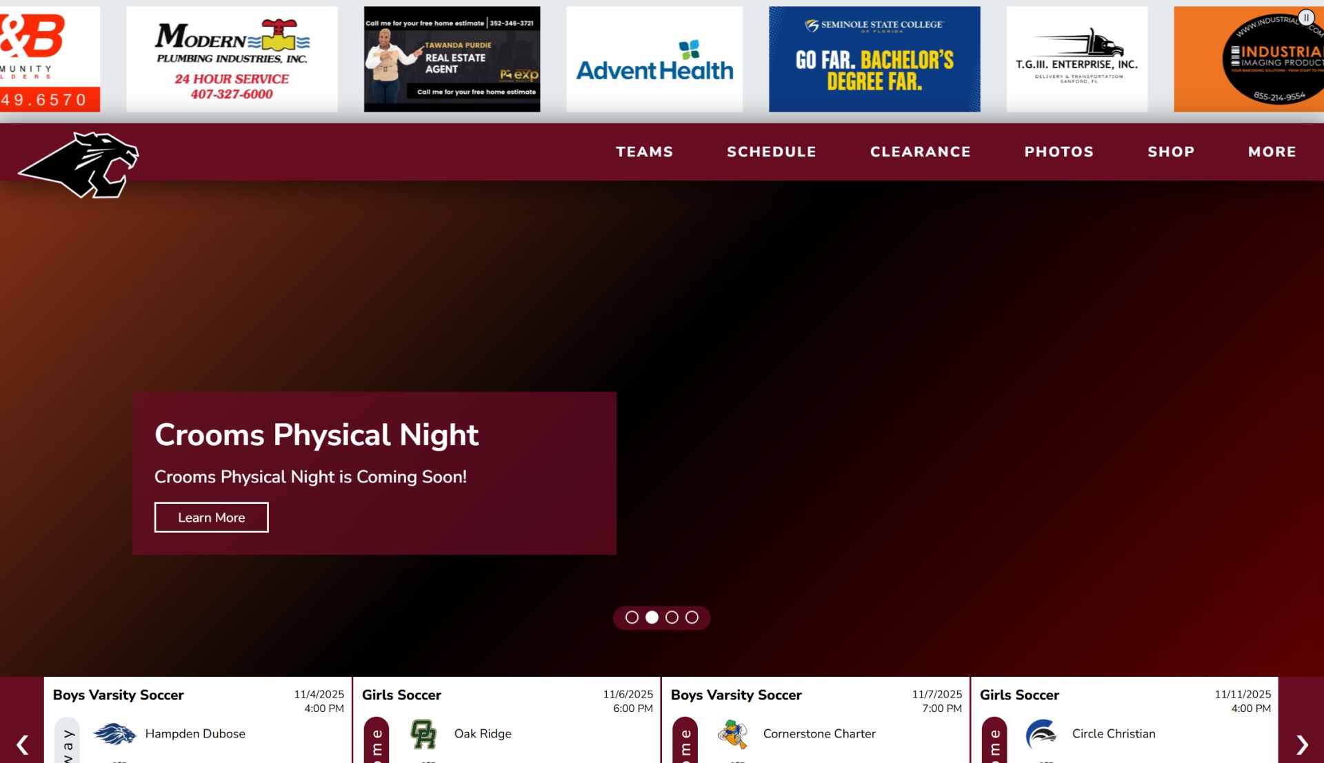 Preview of Crooms Athletics Website