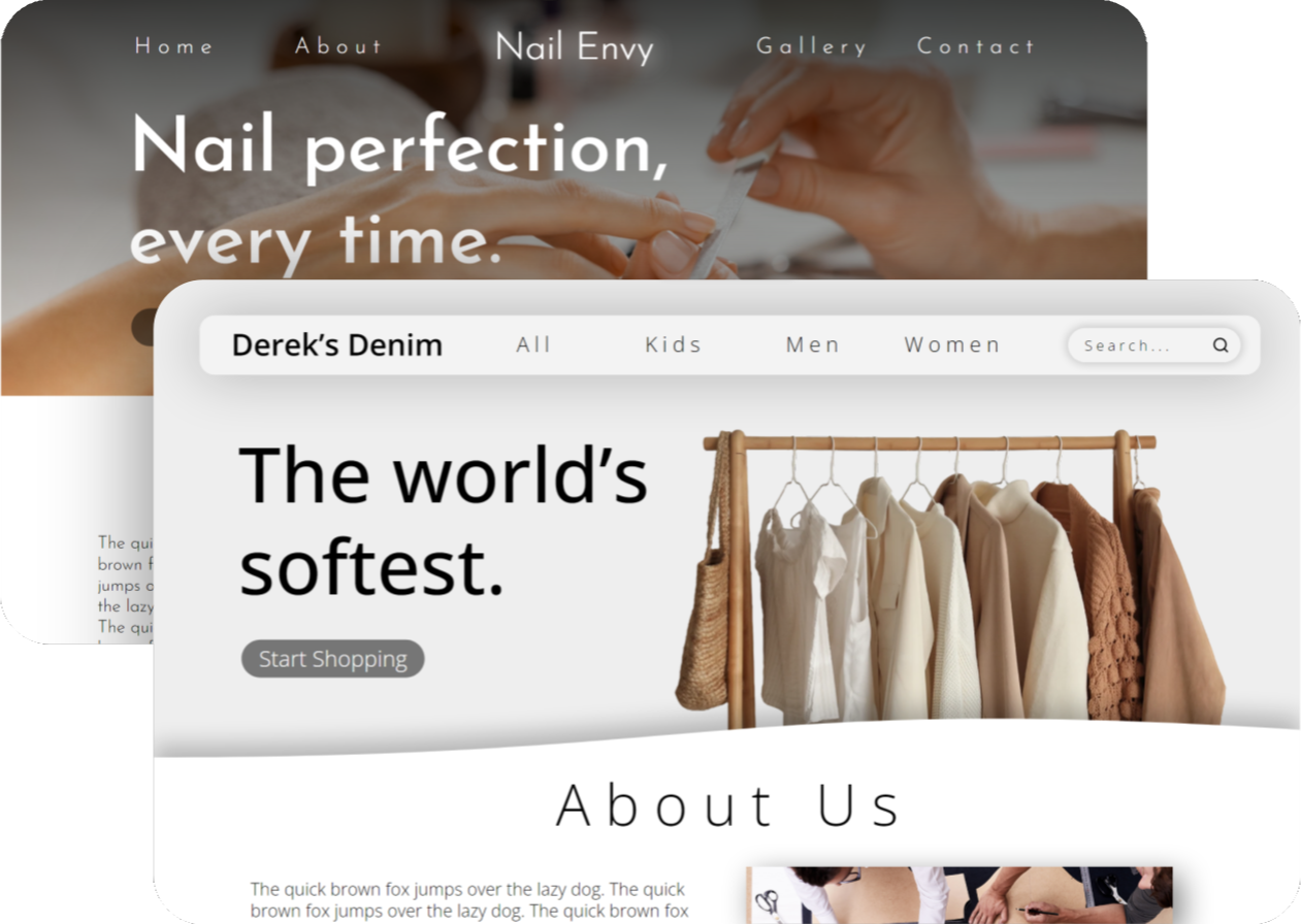 Examples of websites made by Eurekex