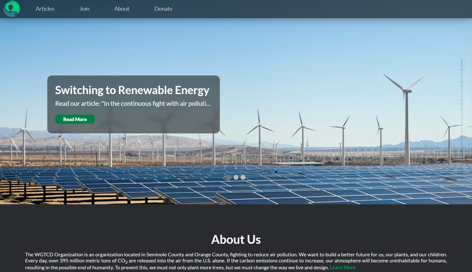 Preview of WGTCD Organization Website